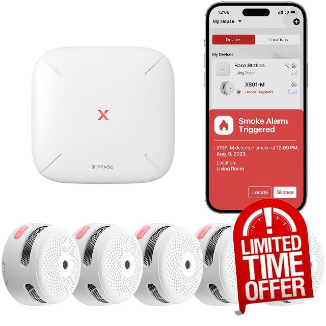 X-Sense Smart Smoke Detectors with SBS50 Base Station