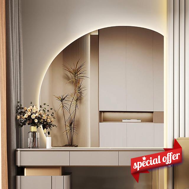 Semicircle LED Makeup Mirror