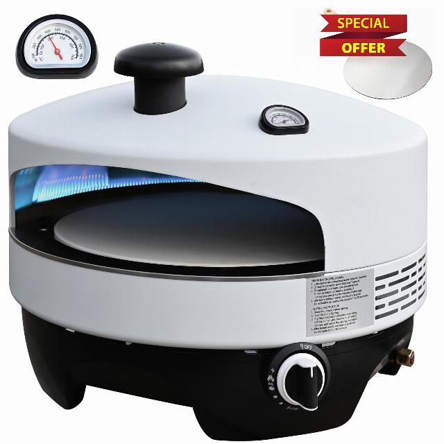 Outdoor Propane Pizza Oven with Automatic Ignition & Panoramic Viewing – Fits 15-Inch Pizzas