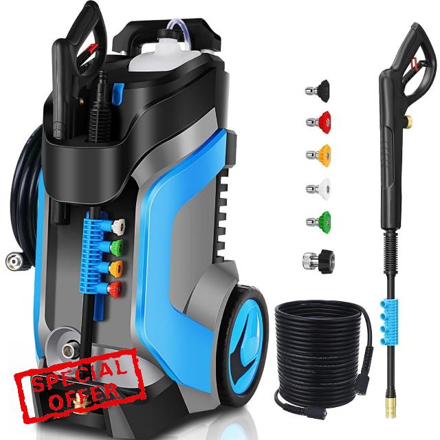 5000PSI Electric Pressure Washer 2024 Newest 4.0 GPM High Power Washer Heavy Duty Power Washer with 5 Nozzles and Soap Bottle for Car Washing