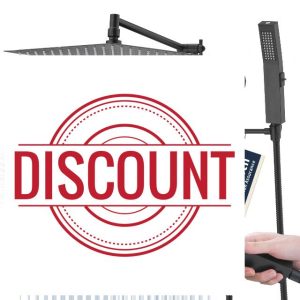 PDPBath All Metal Rain Shower Head with Handheld Spray Combo