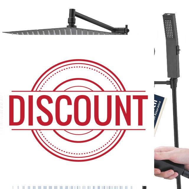 PDPBath All Metal Rain Shower Head with Handheld Spray Combo