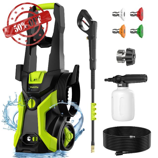 Electric Pressure Washer - 4200 Max PSI 2.5 GPM Power Washer with 4 Quick Connect Nozzles