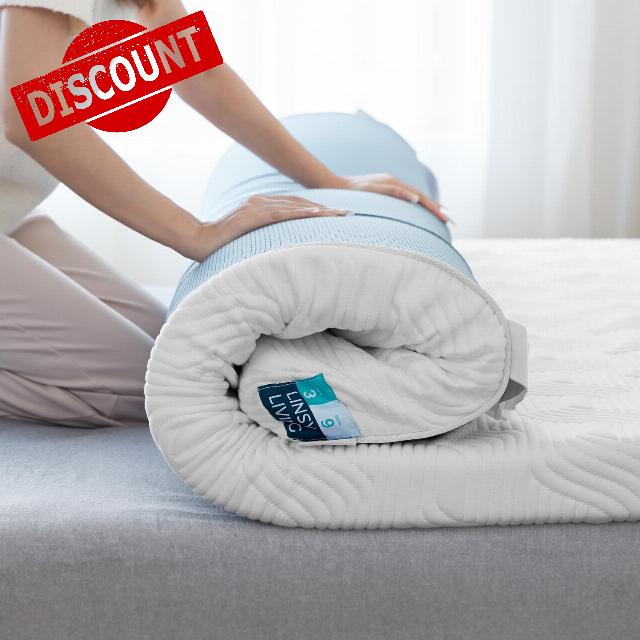 LINSY LIVING 3" Firm Mattress Topper Full