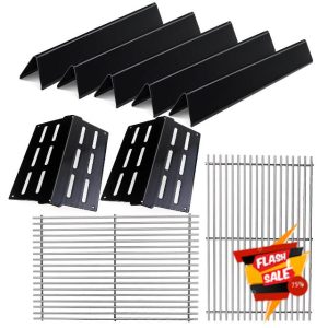 19 1/2" Grill Grates and 17.5 inch flavorizer bar and Heat Deflector Replacement Parts for Weber Genesis 300 Series E-310 E-320 E-330 S-310 S-320 S-330 EP-320 ESP-310 ESP-320 Gas Grills