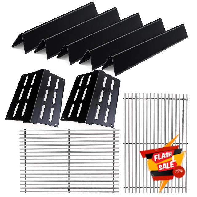 19 1/2" Grill Grates and 17.5 inch flavorizer bar and Heat Deflector Replacement Parts for Weber Genesis 300 Series E-310 E-320 E-330 S-310 S-320 S-330 EP-320 ESP-310 ESP-320 Gas Grills