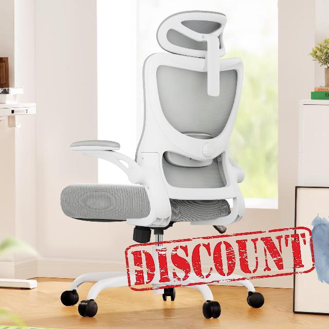 Marsail Ergonomic Office Chair: Office Computer Desk Chair with High Back Mesh and Adjustable Lumbar Support Rolling Work Swivel Task Chairs with Wheel 3D Armrests and Headrest