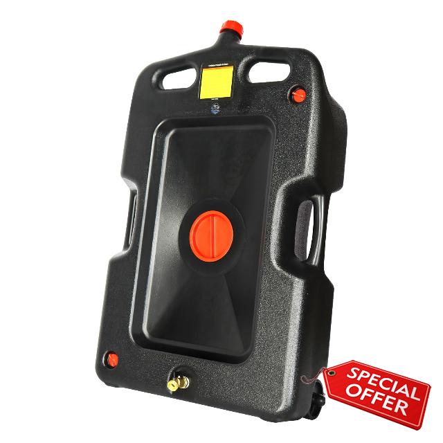 HKTE Portable Oil Drain with Two Heavy-Duty Wheels