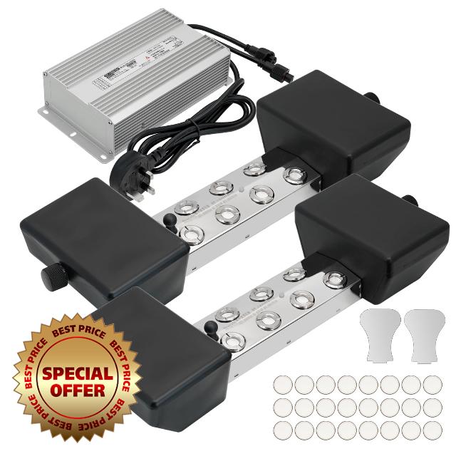 MUYIRTED 8 Heads Mist Maker 6.4L/ H Ultrasonic Mist Fogger Set Mist 720W Power Supply And Buoy