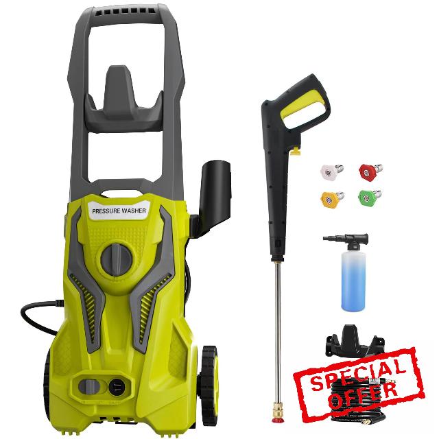 Power Washers Electric Powered - 4800 PSI 3.2 GPM High Pressure Washer for Car Cleaning Machine with Adjustable Spray Nozzle Foam Bottle and Hose Reel Home Driveway Patio Deck