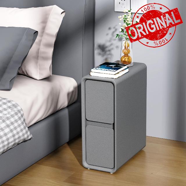 VICITON Modern Narrow Faux Leather Nightstand