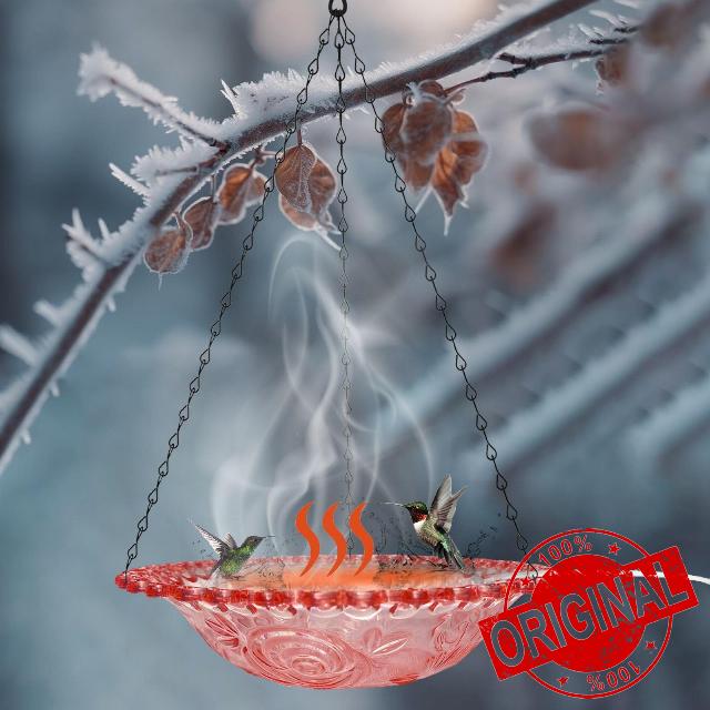 Meitianfse Hanging Heated Bird Bath for Outdoors for Winter
