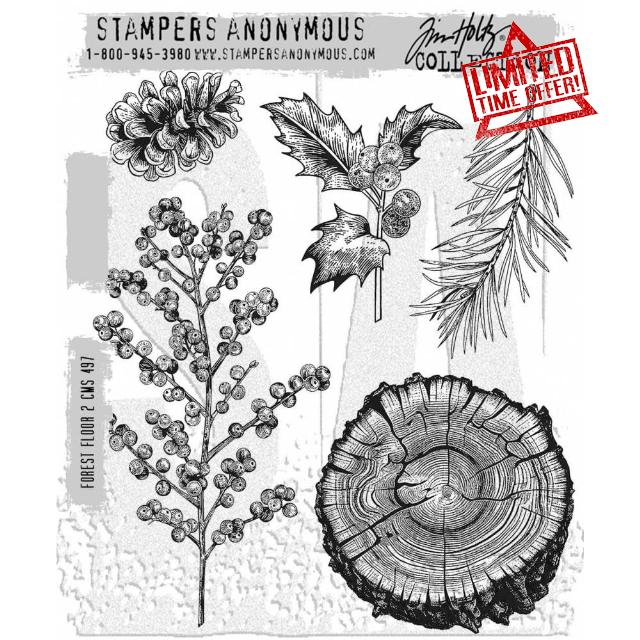 Tim Holtz Cling Rubber Stamps - Forest Floor 2 CMS497