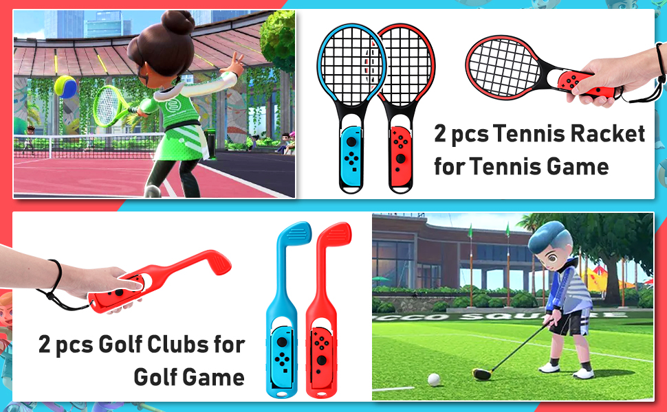 Switch Sports Accessories Bundle Family Party Pack Game Accessories Set Kit for Switch OLED