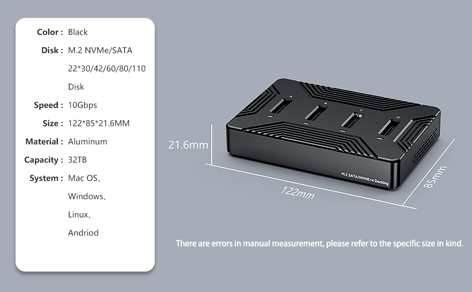 M.2 NVMe SATA SSD Enclosure