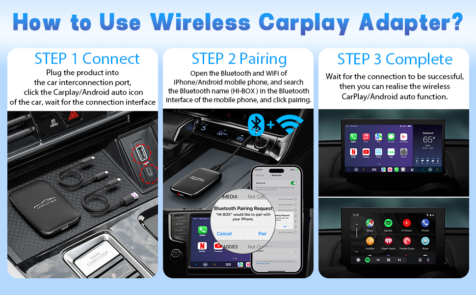 Wireless Carplay Adapter and Android Auto