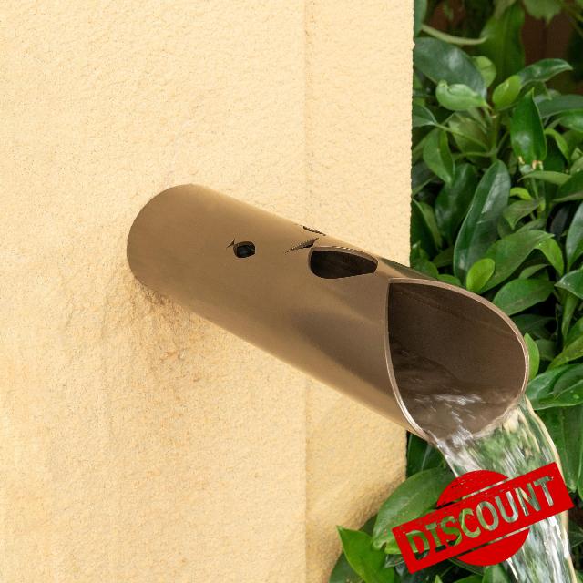 1.5'' 316 Stainless Steel Wall-Mounted Waterfall Spout with Hollowed Fish Carvings