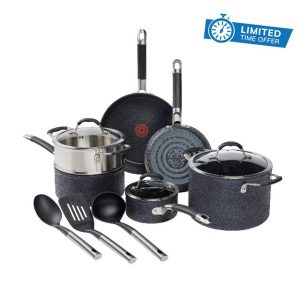 T-fal Stone Force Platinum Non Stick Cookware Set 12 Piece