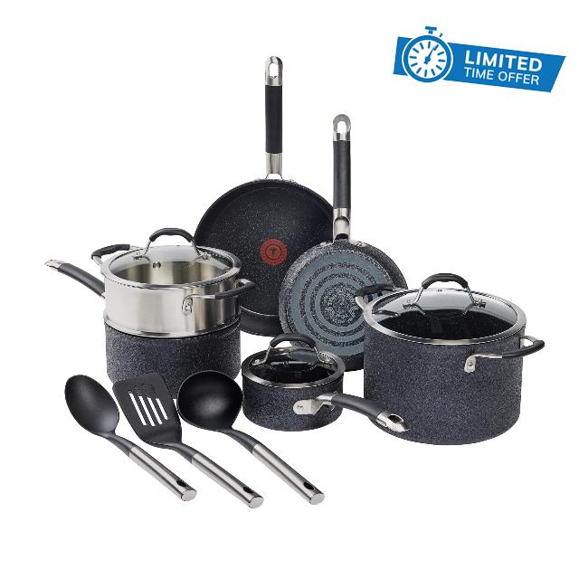 T-fal Stone Force Platinum Non Stick Cookware Set 12 Piece