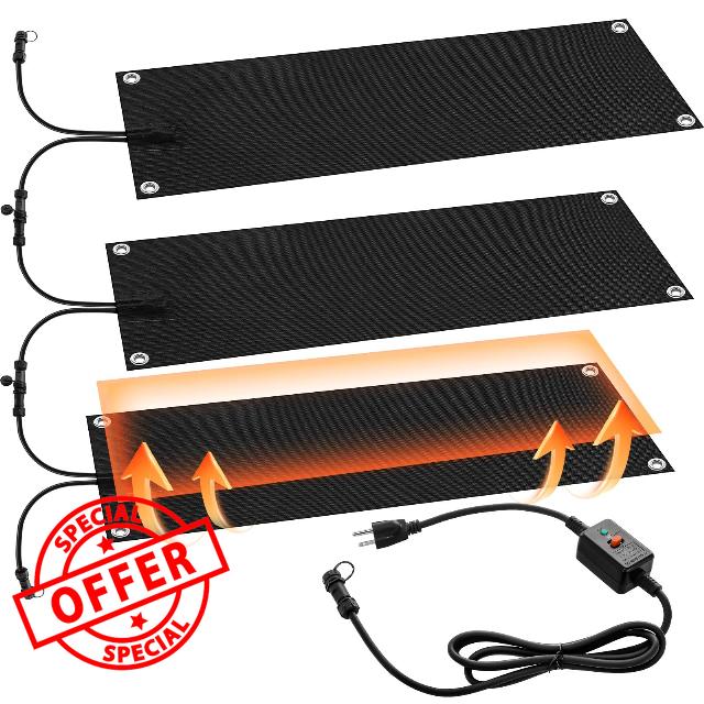 Timgle 3 Pcs Heated Snow Melting Mats