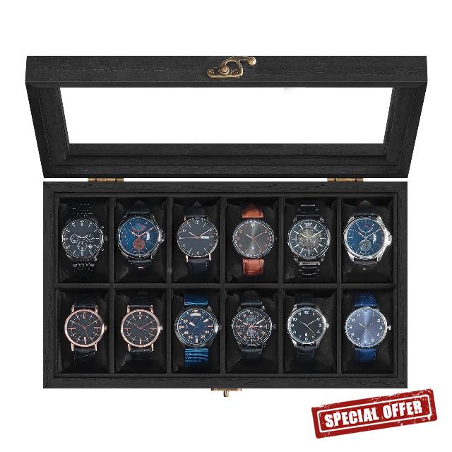 SONGMICS Watch Box with 12 Slots