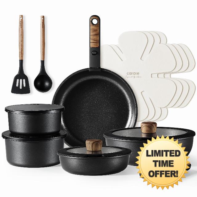 CAROTE 17pcs Pots and Pans Set