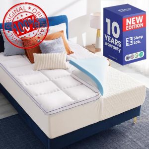 Sleep Lab Dual Layer 4 Inch Memory Foam Mattress Topper - Full Size Mattress Topper - Cooling Mattress Topper for Back Pain - 2 Inch Cooling Gel Memory Foam