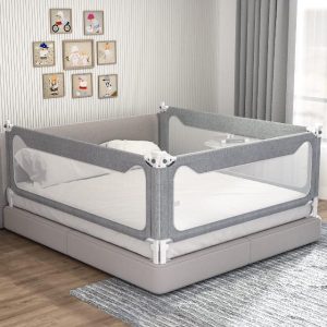 3-Piece Bed Rails for Toddlers with Headboard Rod - Adjustable Baby Bed Rail Guard for King Size Beds(3 Pack74.8x78.74x78.74”)