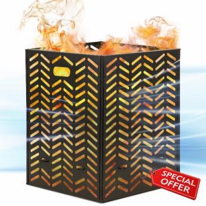 Burn Barrels for Outside for Burning Trash Incinerator Burn Cage for Paper Yard Waste Capacity 55 Gallon Thick Container Drum Low Smoke