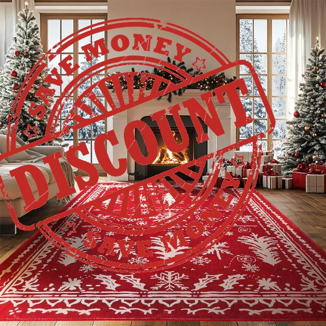 Extra Large 8x10 Christmas Area Rug Indoor Bedroom Rug Xmas Boho Area Rug Washable Carpet with Christmas Tree Non-Slip Low Pile Area Rug for Living Room Dining Room(Xmas Tree Red