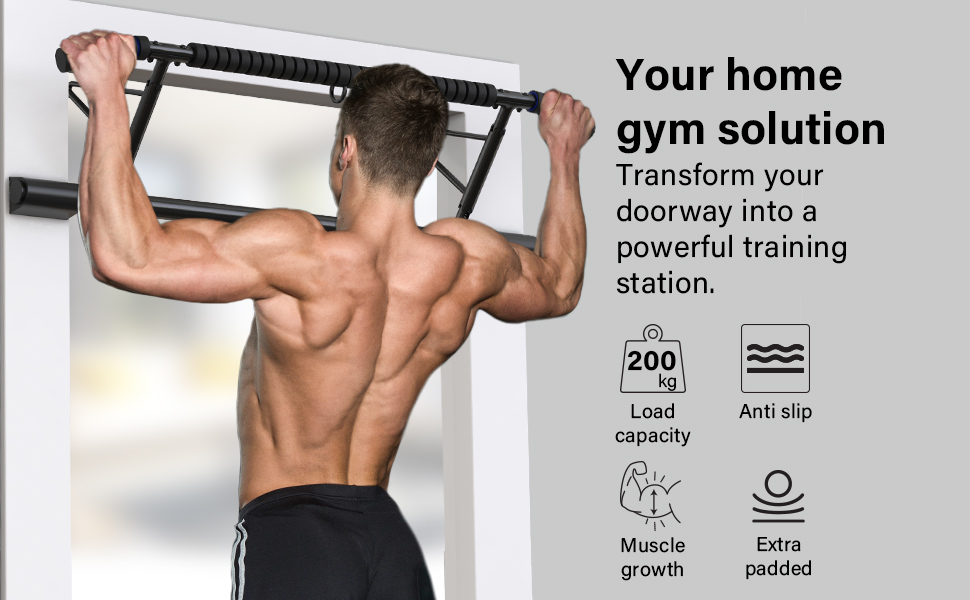 Door Frame Pull Up Bar for home gym exercise.