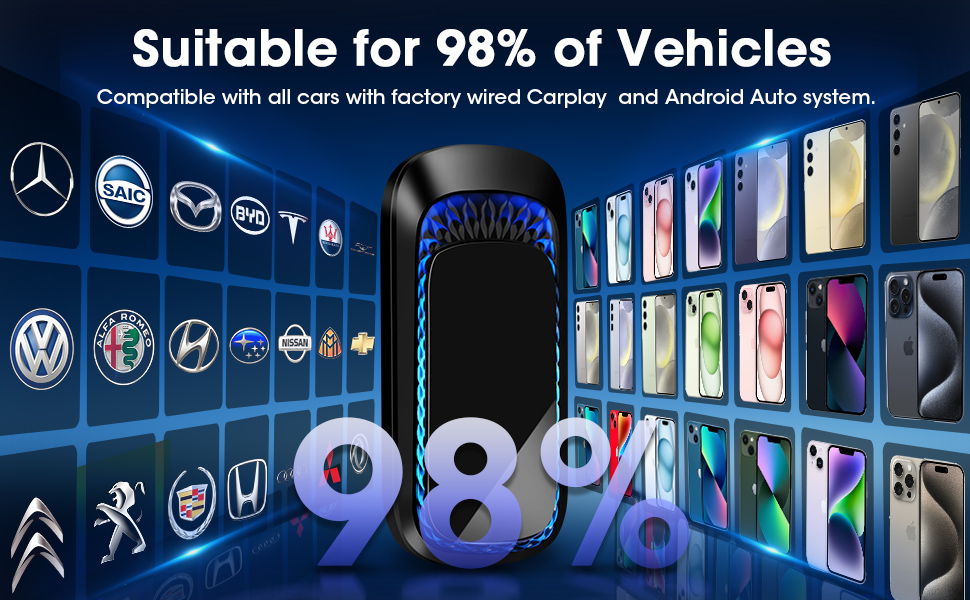 2-in-1 Wireless Carplay & Android Auto Adapter