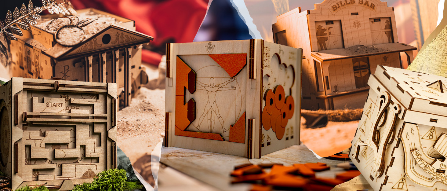 INSCAPE escape room in a box for adults cluebox puzzle boxes with hidden compartments