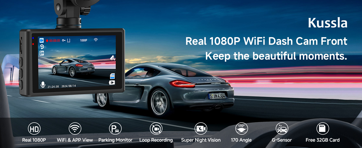 wifi dash cams for cars dash cam front wifi dash camera loop recording G-sensor parking mode