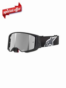 Alpinestars Supertech MX ATV MTB Off Road Race Goggles (Black/Grey - Mirror Silver Lens)