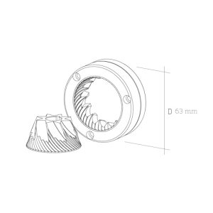 63mm conical for Kony grinders. Compatible with Niche Zero