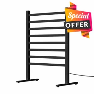 Towel Warmer Rack with Timer and Temperature Control Electric Heated Freestanding Towel Heater with Overheat Protection for Bathroom Rack (Black)