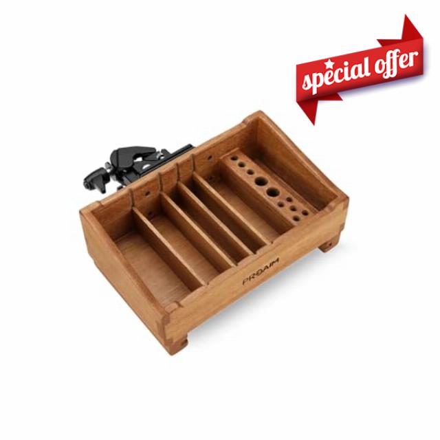 PROAIM Camera Assistant Front Wooden Box for Small Productions/Studio Films. Adjustable Holding Clamp for Mounting. Clamping Range - Flat Surface: up to 25mm