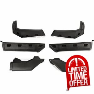 ECOTRIC Extended Fender Flares Compatible with 2016-2024 Can-Am Defender HD 5/ HD 7/ HD 8/ HD 10 MAX 6Pcs UTV Mud Guards Flap Set Front & Rear Kit Mud Guards Splash Shield Guards 715006821 715002424