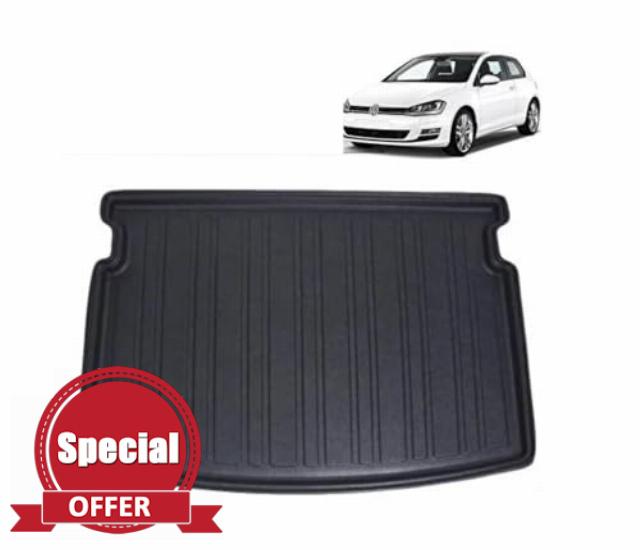 LAS Boot Liner for VW GOLF MK7 HB 2012-2020 Recyclable Plastic (TPE) Tailored Fit Car Floor Mat Protector Guard Tray Black Custom Fitted Dog Friendly Waterproof with Raised Edges
