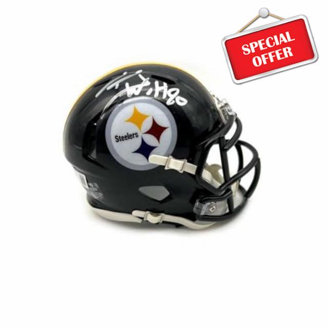 TJ Watt Signed Pittsburgh Steelers Black Speed Mini Helmet