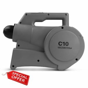 C10 ULV Fogger with 1-Liter Tank Capacity Adjustable Droplet Size (5-50 Microns) 500ml/Minute Flow Rate Lightweight (1.7kg) Portable Dual Voltage for Indoor/Outdoor Use FDA-Listed Medical Device
