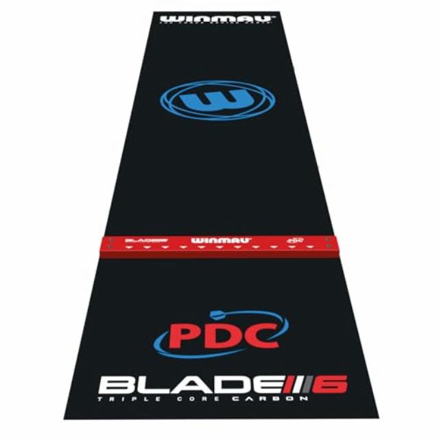 WINMAU Darts Mat - Pro Zone Precision PVC Dart Mat with Raised Integrated Oche Line for Steel Tip - Floor Mat Protection for Dart Board