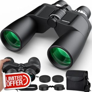 12-36x50 HD Binoculars for Adults - High Powered Binoculars with Clear Low Light Vision for Bird Watching - Zoom Binoculars with Large View for Hunting Cruise Ship Travel Hiking Opera