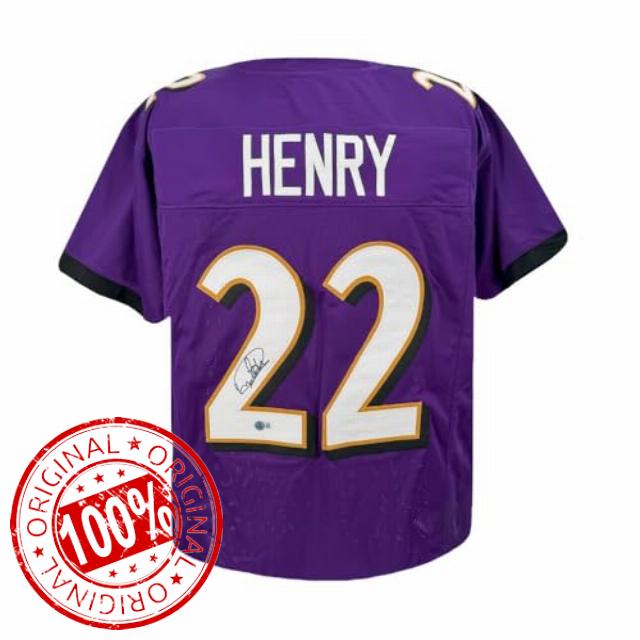 Derrick Henry Autographed Baltimore Custom Purple Football Jersey - BAS