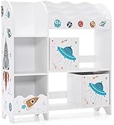 COSTWAY Kids Sofa, Children Upholstered Armchair with Cute Pattern, Wooden Frame, Anti Slip Feet,...