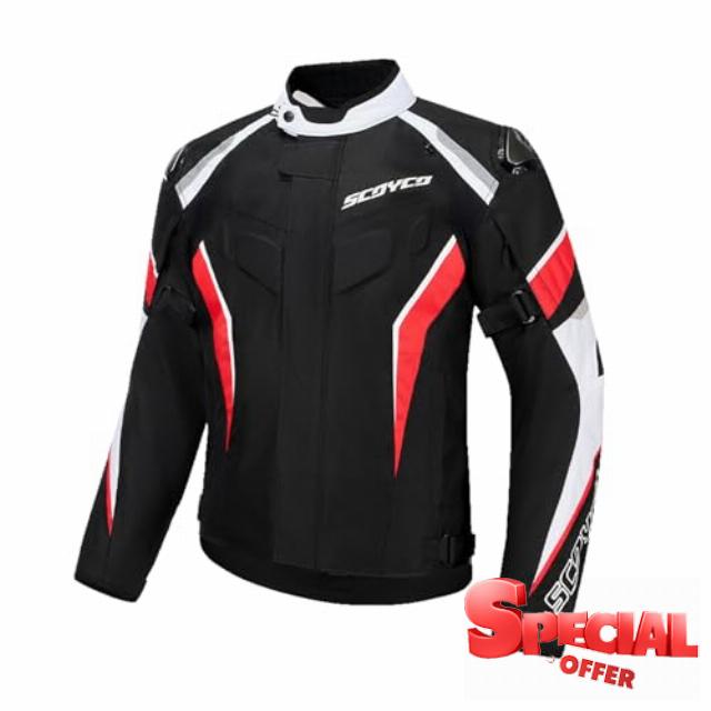 Scoyco Men's Street Motorcycle Jacket Waterproof Motorbike Jacket with CE Armor Removable Thermal Liner Cordura Moto Jacket
