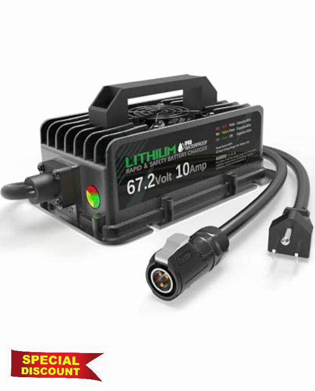 67.2V 10A Rapid Battery Charger for Segway Dirt eBike & Sur-Ron X LightBee