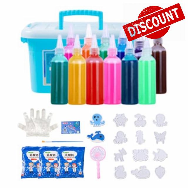 Water Jelly Creative Set | 12 Colors Elfs Kit Toy | Squishy Maker Paint Fidget Sensory Toys | Handmade 3D Aqua Fairy Water Gel Kit Educational Toys | Magic Gelz Aqua Water Toys for Kids