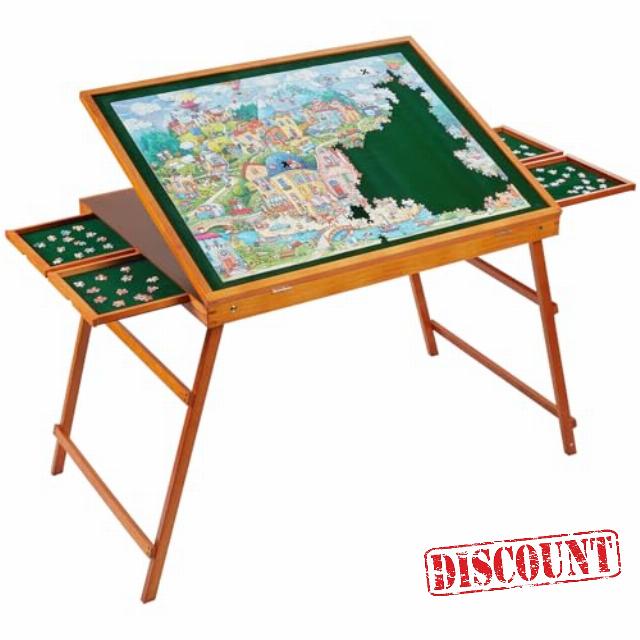 1500 Piece Wooden Jigsaw Puzzle Table with Drawers and Cover